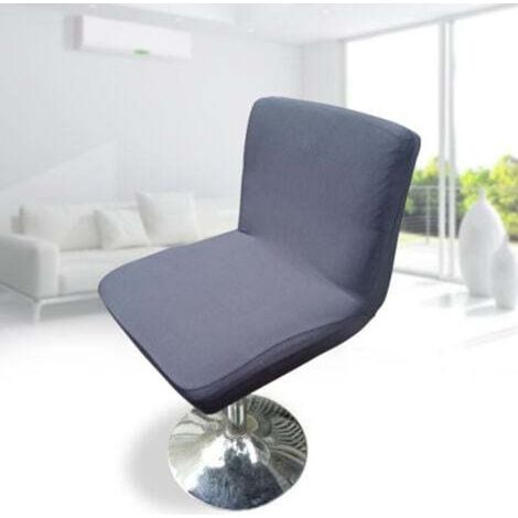 Housse de chaise de bar pivotante avec dossier élastique, gris foncé