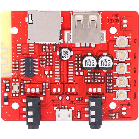 Récepteur audio sans fil 5V WiFi, compatible Bluetooth, USB, carte TF, module carte. (1/5)