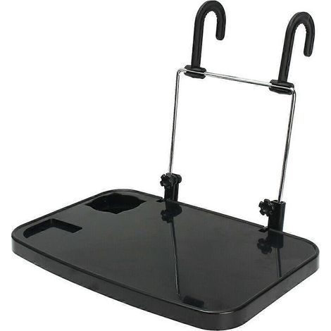 Table de travail pliable pour ordinateur portable avec support pour ordinateur de voiture, plateau repas et porte-gobelets (1/4)