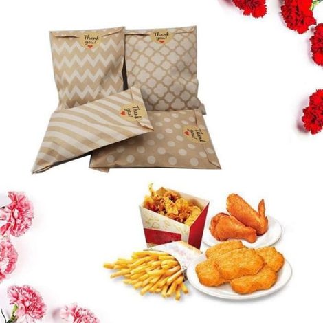 Lot de 100 sachets en papier kraft, petits sachets à dragées, en papier, pour biscuits, sachets pour fête, + 100 sachets autocoll608 (1/4)