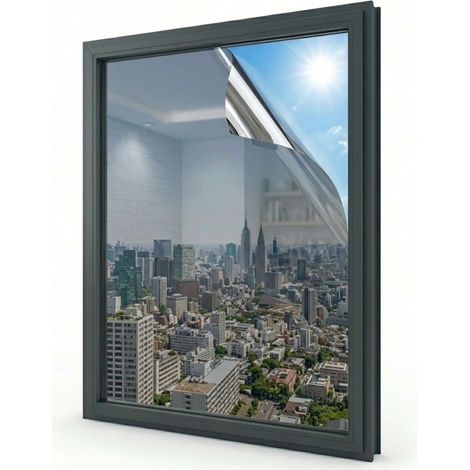 600 x 76 cm Film Pare-Soleil réfléchissant Universel Adhésif et Anti-Rayures, pour l’intérieur et l’extérieur Protection Anti-UV : 99%, réduction de la luminosité : 78%, Verre (1/5)
