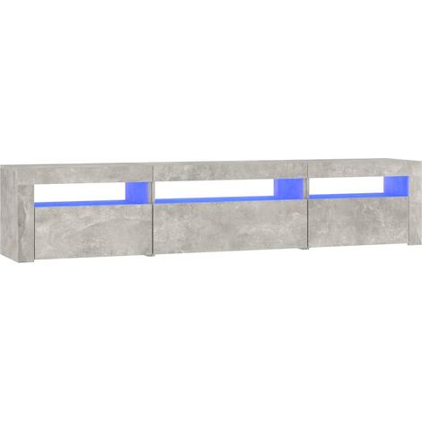 Mueble TV multimedia estantería para televisión buffet para televisión comedor salón dormitorio con luces LED 195 x 35 x 40 cm gris 020026546