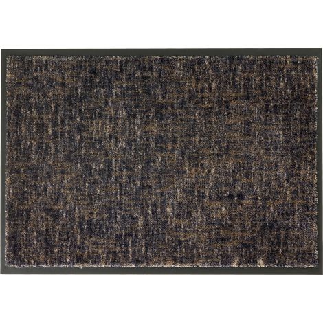 Paillasson d'intérieur - Tapis anti-salissures 67 x 100 cm Grille anthracite-taupe (1/2)