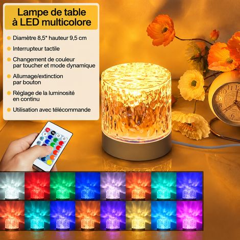 Lampe veilleuse effet vagues d'eau 3W modèle filaire 16 couleurs avec télécommande 11 × 11 × 11 cm 260 g – Livraison gratuite