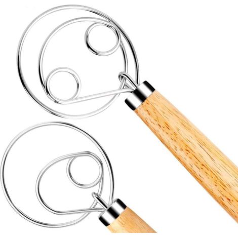 Gancio impastatore danese, fornito con 2 fruste olandesi in acciaio inox e raschietto. (1/5)
