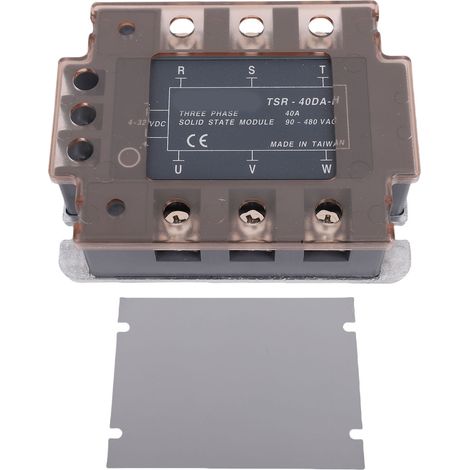 Relais à semi-conducteurs triphasé TSR-40DA-H, Module de Thyristor triphasé, haute tension avec plaque de base (1/5)
