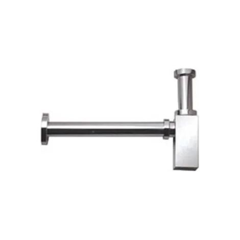 Sifón cuadrado de diseño para lavabo, latón cromado