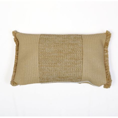 Coussin effet raphia - À bande - Rectangle - 50x30cm (1/4)