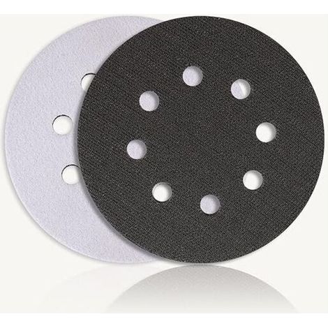 Set mit 2 weichen Schwamm-Schleifpads mit 8 Löchern für Schleifmaschinen, stoßfest und geräuschdämpfend (125 mm)