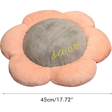 Coussin de Sol Moelleux Peluche Jouet Siège Canapé pour Chambre Enfant et Décoration Maison, Plush + PP Cotton, Diamètre 45 cm, 3 Coloris Rose Gris Vert, 1 Coussin (1/3)