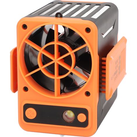 Ventilateur de taille rechargeable USB 10000 mAh avec pince, lampe torche, 4 vitesses réglables, affichage LED et cordon pour l'extérieur (1/5)