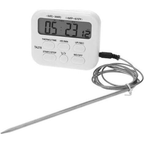 Digitales LCD-Thermometer mit Hygrometer, elektronisches Thermometer, Sonden-Lebensmittelthermometer (1/4)