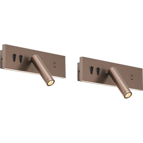 QAZQA Lot de 2 appliques murales modernes bronze foncé réglables (1/5)