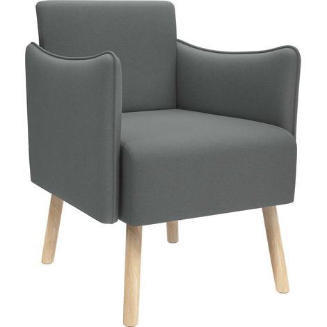 Sedia d'accento Grigio Scuro Tessuto vidaXL (1/5)
