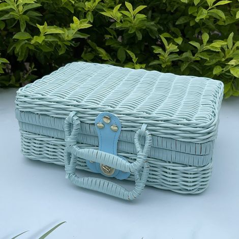 Boite De Rangement En Rotin - 26 X 18 X 11 Cm - Pour Cosmetiques Et Petits Objets - Boite De Rangement Tissée - 1 Unite (1/4)