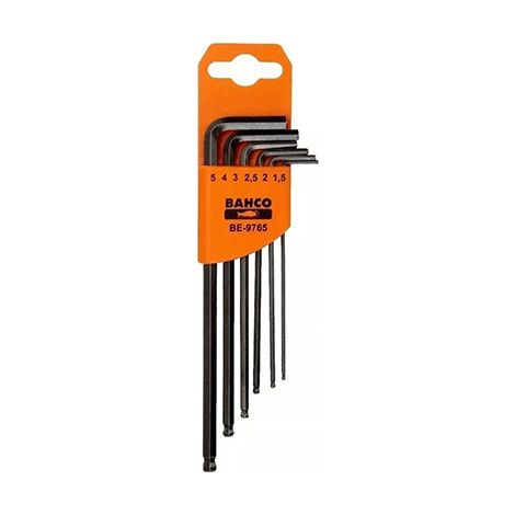 Juego de 6 llaves allen con bola be-9765 bahco (1/2)