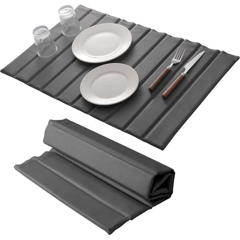 Tapis de séchage en pierre pour comptoir cuisine, instantané egouttoir diatomite, tapis pliable et super absorbant Vaisselle Tasses (Gris foncé B, 6340cm) Gris Foncé B 6340cm'Gris Foncé B 6340cm'Gris