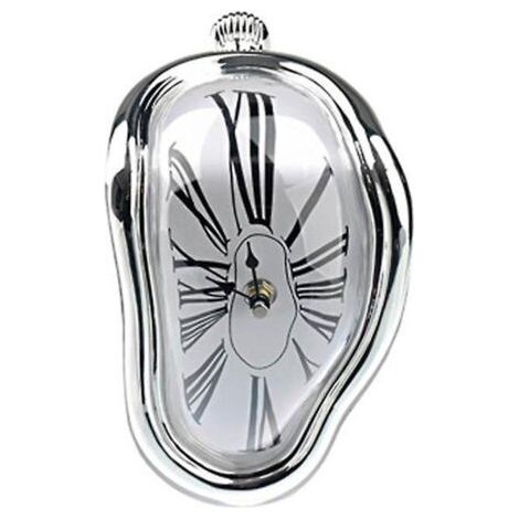 horloge De Bureau, Horloge De Fonte, Horloge Murale Dforme En Fonte, Style Salvador Dali, Dcoration Murale Argente (1/5)
