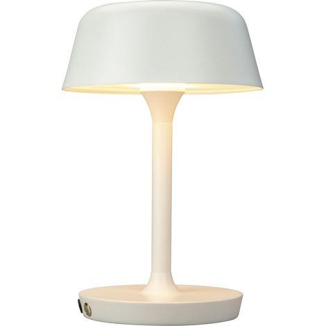 Lámpara de mesa Dyberg Larsen Lumière moderne blanco 19,5 cm metal
