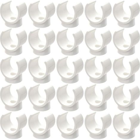 Lot de 25 colliers de serrage pour tuyau d'eau, colliers de fixation en forme de U, accessoires de tuyau, colliers de serrage (blanc) (1/5)