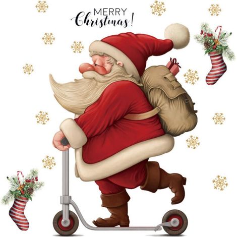 Autres décorations de Noël, autocollants de fenêtre « Joyeux Noël » pour la décoration de la maison, autocollants muraux en vinyle PVC Père Noël, décorations du Nouvel An (1/5)