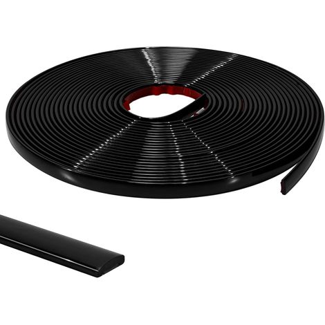 3M Moulure Auto-adhésives, Noir PVC Flexible Étanche, Baguette de Finition Auto-adhésive pour Mur, Carrelage, Fenêtres, Portes, Miroirs, Dosseret & Meubles(LARG.:1CM, ÉP.:0,25CM) (1/5)