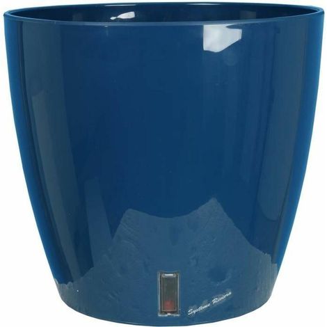 Runder Blumentopf - RIVIERA - EVA NEW - Kunststoff - D30 x H27,5 cm - Blau