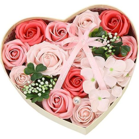 Coffret Cadeau Fleur de Savon - Non spécifié - Rose - 21x18x8.5 cm - Parfumé - Luxueux (1/5)