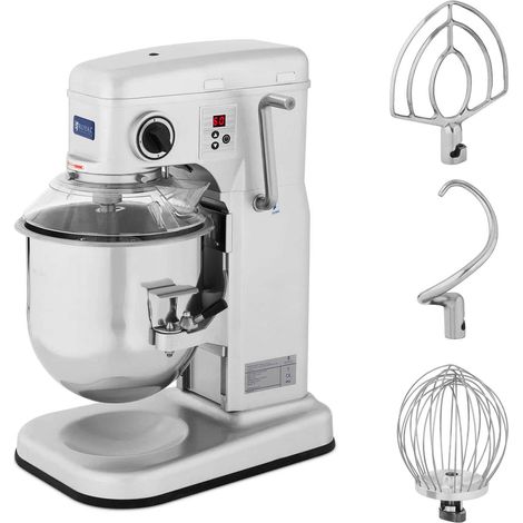 Amasadora de pizza planetaria de espiral profesional (650 vatios, 10 litros, capacidad: 5,5 kg) 140004828