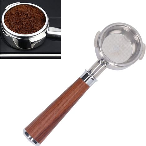 NOWWA 58mm Kaffeemaschine, abgewinkelter Griff ohne Sockel, Edelstahlgriff A (rotes Sandelholz) (1/5)