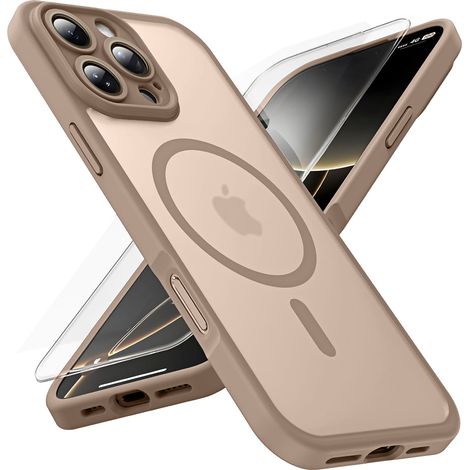 Custodia per iPhone 16 Pro Max, per MagSafe, erbord Matt Case, desert titanium + pellicola protettiva in vetro (1/5)