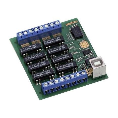 Deditec USB-RELAIS-8A módulo relé negro compacto USB