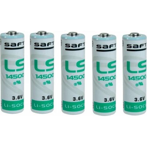 Saft 5 Batterie Stilo AA litio Lithium LS14500 3,6 V 2600 mAh LS 14500