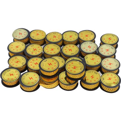 Set di marcatori per la numerazione dei cavi, set da 26 pezzi, design concavo antiscivolo in PVC, ampiamente utilizzato per apparecchi elettrici (2,5 m²) (1/5)