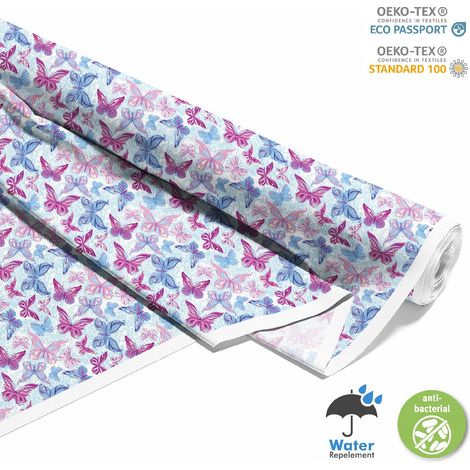 TESSUTI DECORATIVI PER ESTERNI OXFORD - Motivo farfalle rosa-blu I DX393 (1/5)
