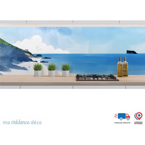 Crédence : Aquarelle et côte bretonne 6 - Alu composite - 120 - 60 (1/3)