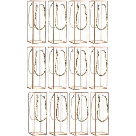 Boîte Cadeau Plastique Transparent 12 Pièces, Bordure Dorée - Emballage Luxe Transparent & Or (1/5)