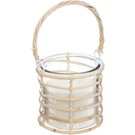 Bougie Parfumée en Verre "Rotin" 430g Citron (1/2)