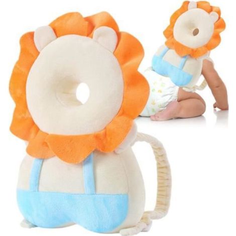 Protecteur de tête pour bébé - Oreiller en forme de lion - Appui-tête anti-chute - Blanc (1/4)