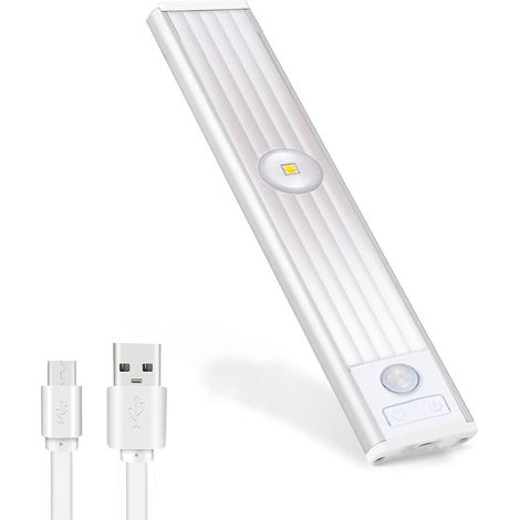 Tira LED Magnética Luz Inteligente 20 cm Recargable por USB Sensor Movimiento