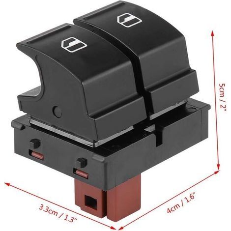 Elektrischer Fensterheberschalter, Doppelfensterknopfschalter, 12 V Gleichstrom, elektrischer Fensterheberknopf, Nachbau. (1/4)