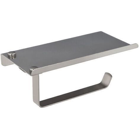 Porte-rouleau Maurer avec étagère mobile autocollante/vis. Couleur inox (1/5)