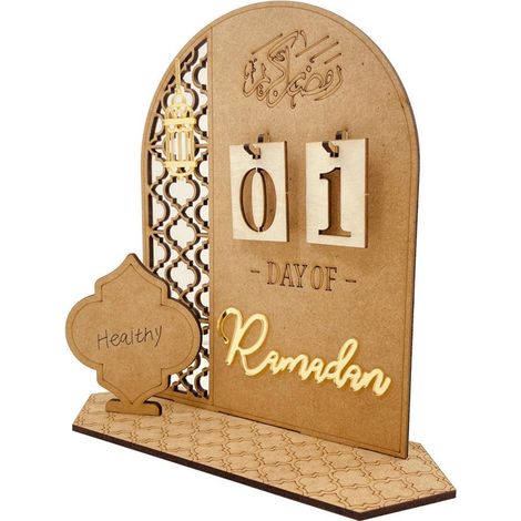 Personalisierbarer Ramadan-Kalender aus Holz – Tischdekoration für Eid und Feiertage – DIY-Countdown