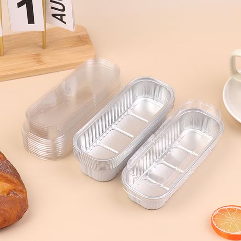 20Pcs Moule à Cuisson Mini : Forme rectangulaire avec couvercle, moule à gâteau en feuille d'aluminium, avec coussinets pour coupes à muffins (1/4)