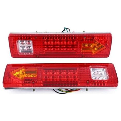 2 x feux arrière LED 12V 19 LED, feux de freinage, lampe d'arrêt, indicateur pour voiture, camion, rouge,de dyk. (1/4)