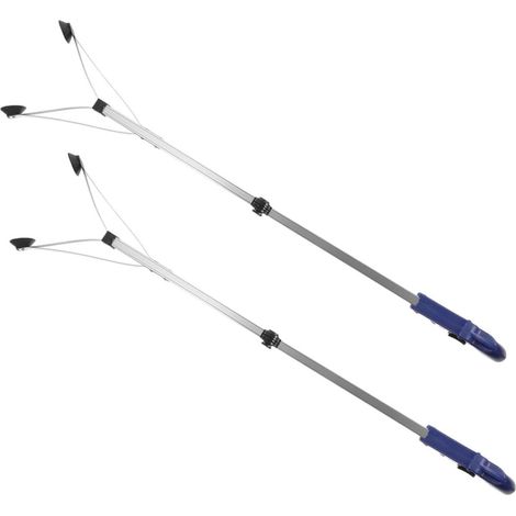 2 pièces Pince Ramassage Aluminium Pliable Robuste Outil Préhension pour Déchets Maison Jardin Nettoyage Facile Rangement Compact (1/5)