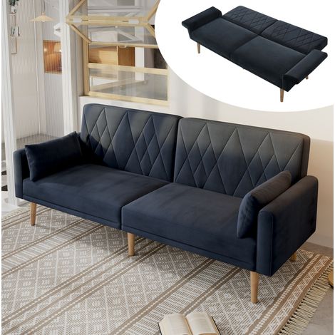 Divano letto 2 posti reclinabile velluto 180 cm OKMYHOME (1/5)