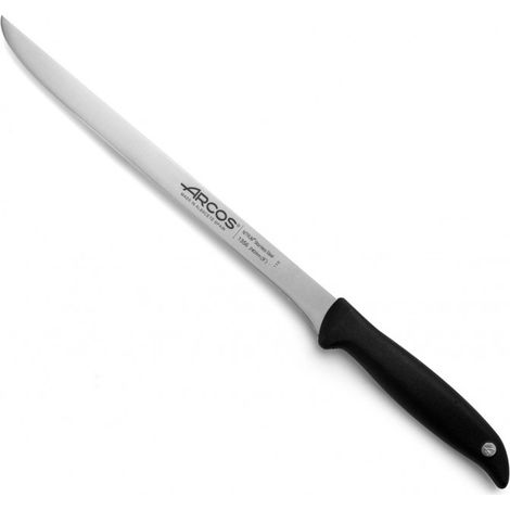 Cuchillo Jamonero Arcos Menorca 145600 de acero inoxidable Nitrum y mango de polipropileno con hoja de 24 cm en blíster (1/5)