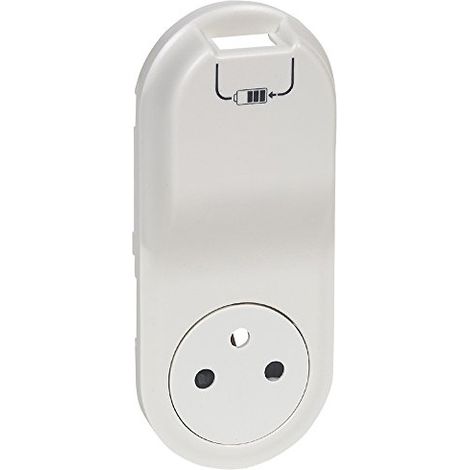 Legrand 068116 - Coprimozzo bianco - Presa 2 P+T da superficie + Caricatore USB da semi-incasso - Céliane