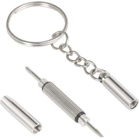 Tournevis pour lunettes - - Porte-embout - Deux petits tournevis - Vis phillips - Vis plate (1/4)